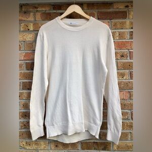Zara Men's Off-White Crewneck Sweater